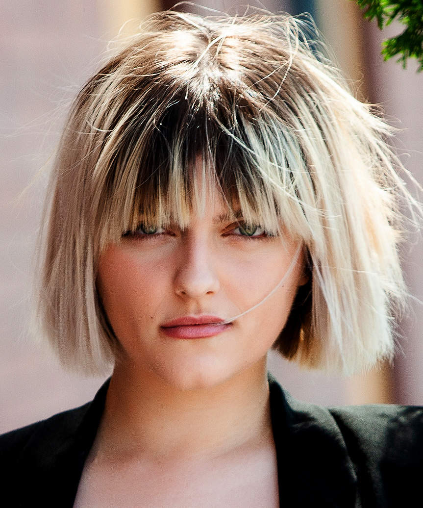 Blonde Bob With Dark Roots And Choppy Bangs Blonde Bob With Dark Roots And Choppy Bangs — Simple Choppy Bob Hairstyles