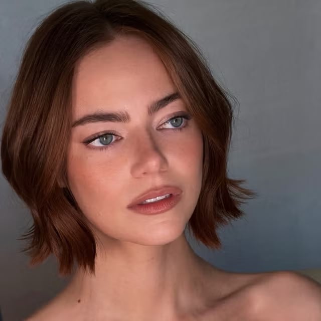 Warm Cinnamon Brown Chin Length Bob — Simple Cinnamon Hair Color