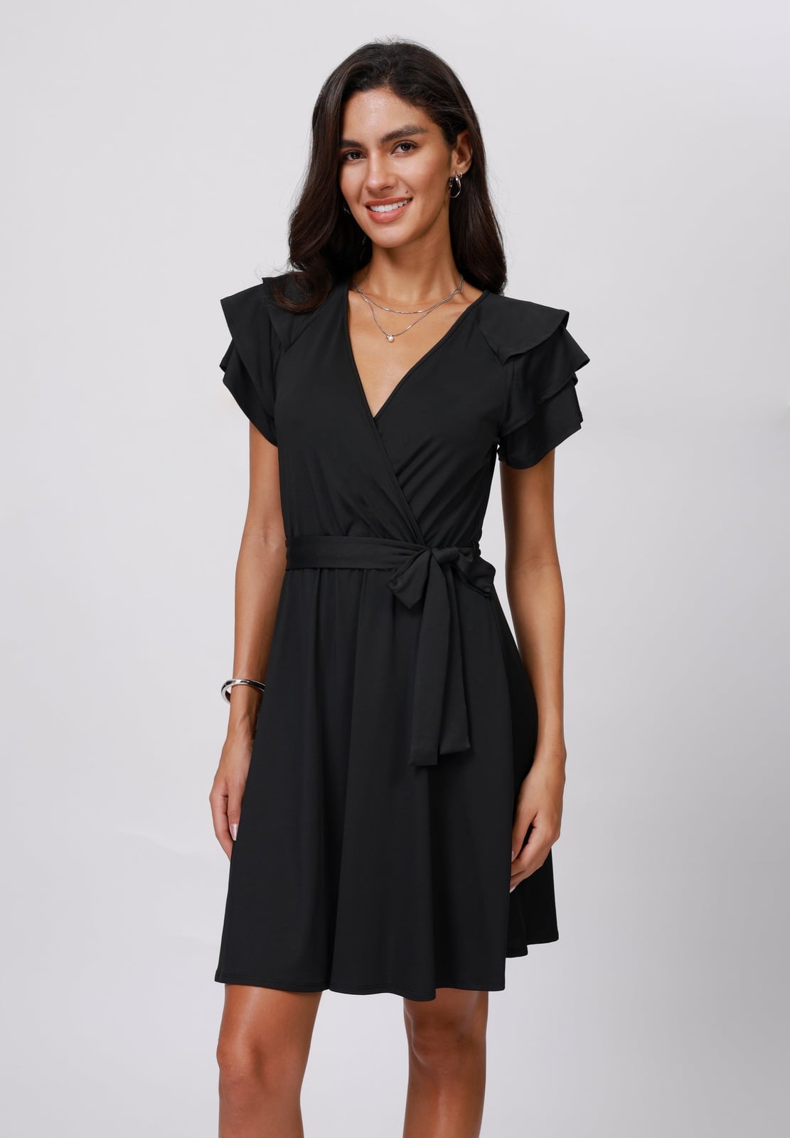 Black Wrap Dress with Tie Waist Black Wrap Dress with Tie Waist — Simple Cocktail Outfits