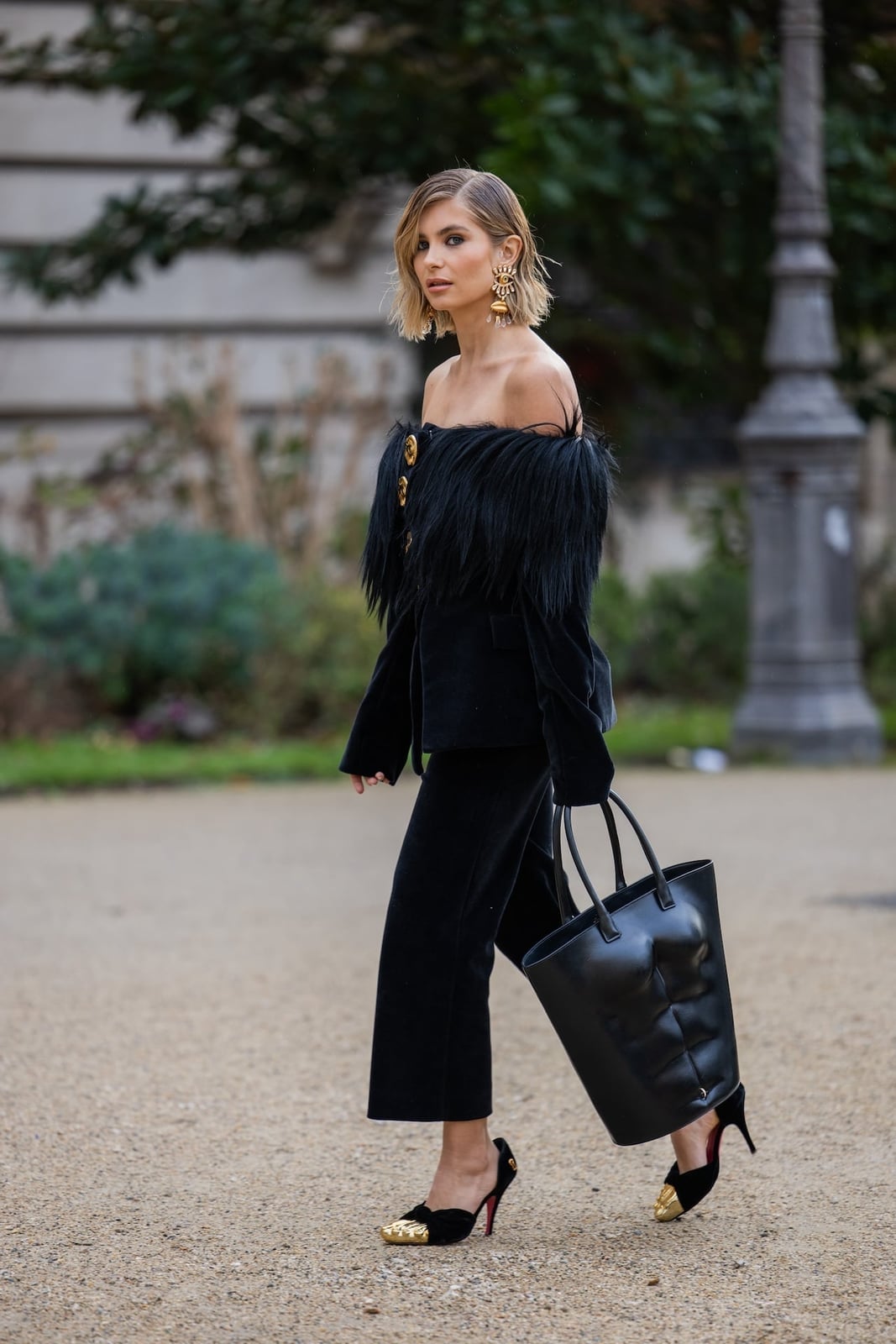 Black Velvet Jacket with Feather Trim Black Velvet Jacket with Feather Trim — Simple Cocktail Outfits