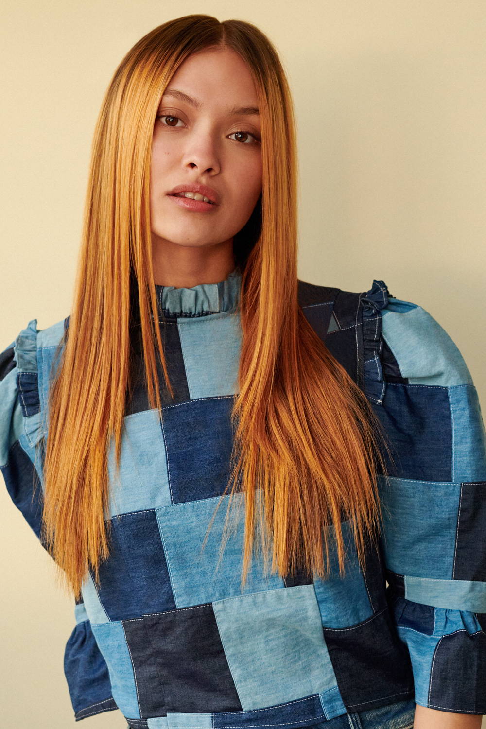 Mid-Back Copper And Blonde Blend — Simple Copper Hair with Blonde