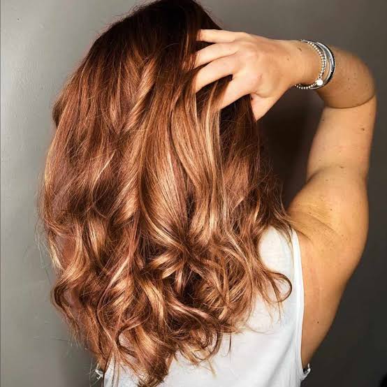 Mid-Back Strawberry Blonde With Copper — Simple Copper Hair with Blonde