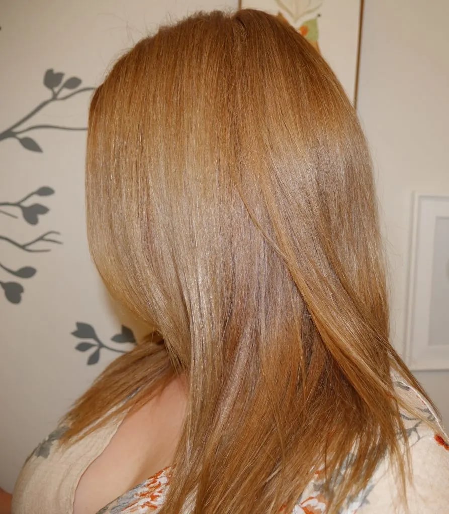 Collarbone Balayage Fine Wavy Hair — Simple Copper Hair with Blonde