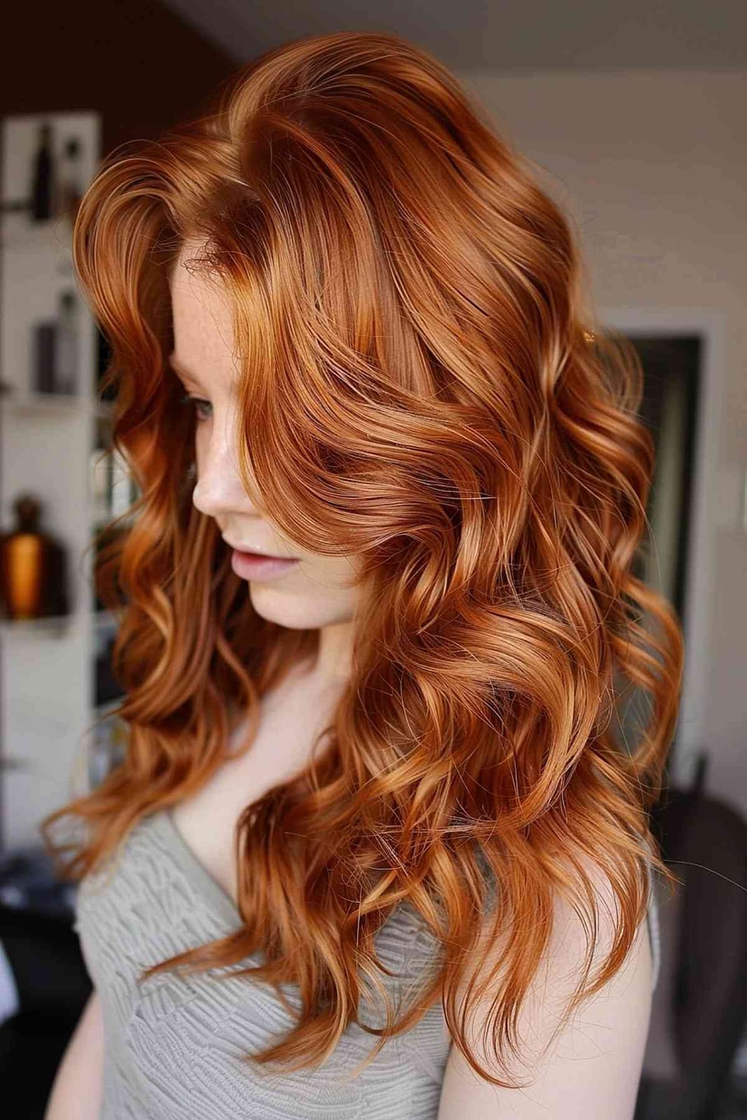 Vibrant Copper With Subtle Blonde Undertones — Simple Copper Hair with Blonde