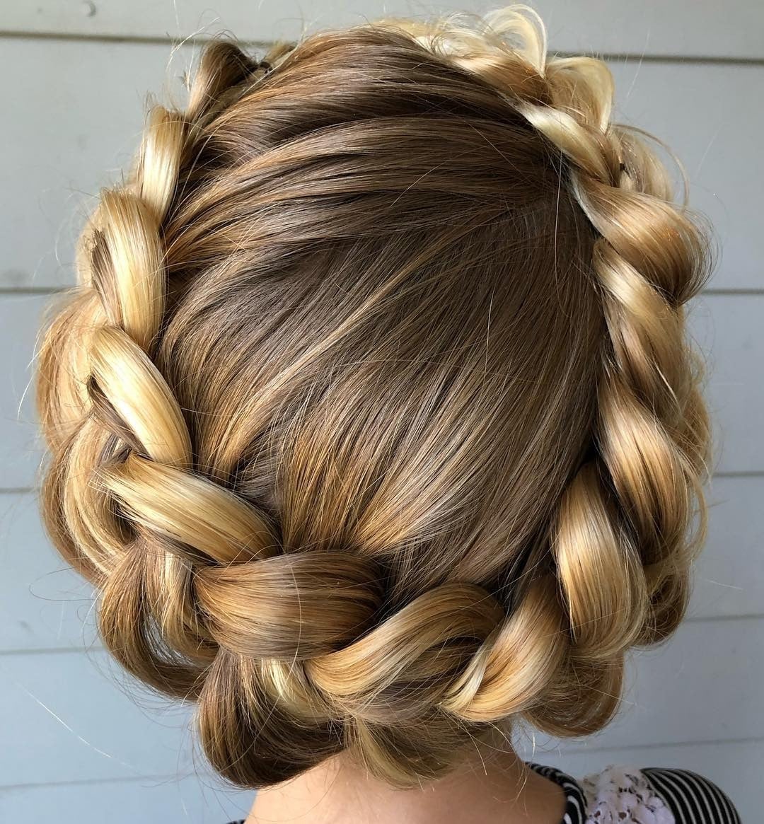 Chunky Braided Crown Thick Wavy Blonde — Simple Crown Braid