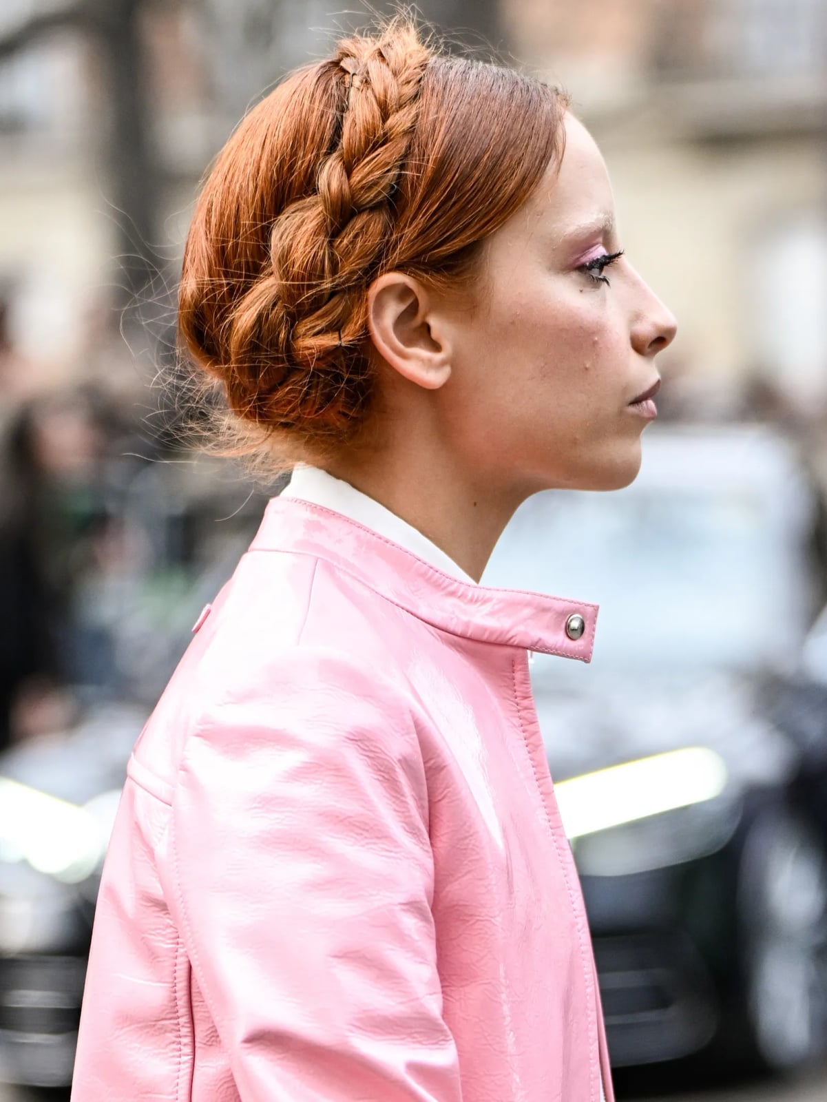 Simple Crown Braid Red Bob