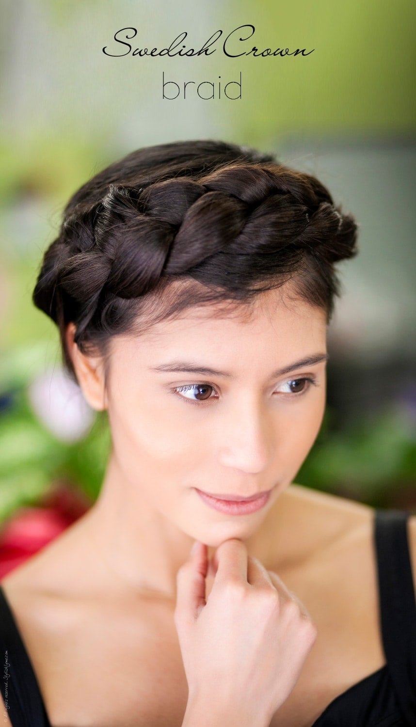 Full Braided Dark Brown Crown — Simple Crown Braid