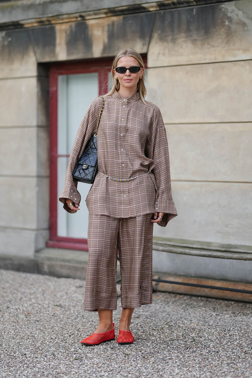 Plaid Culottes With A Matching Plaid Shirt — Simple Culottes Outfits