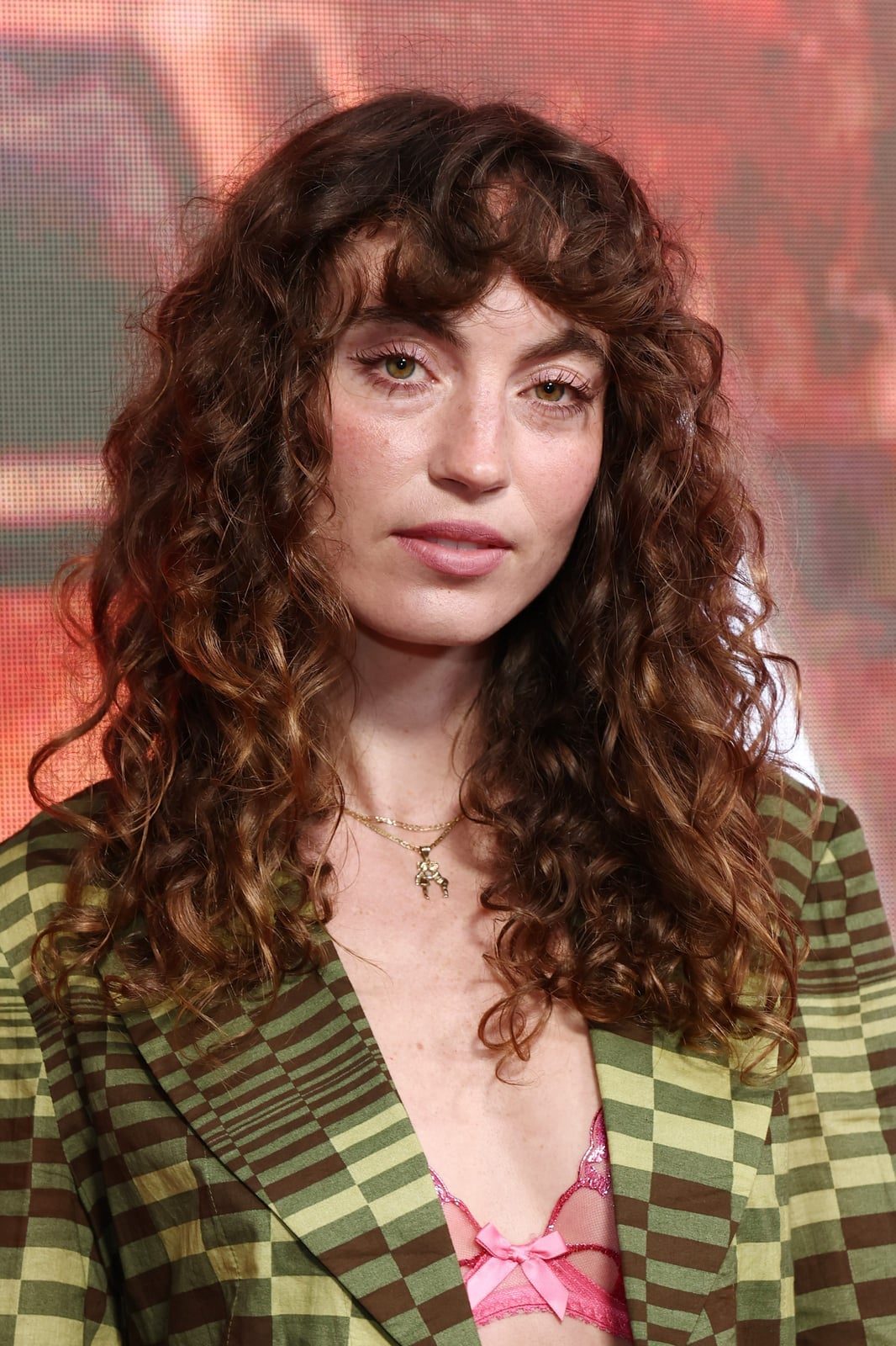 Medium Brown Collarbone Curls With Lighter Pieces — Simple Curly Bangs