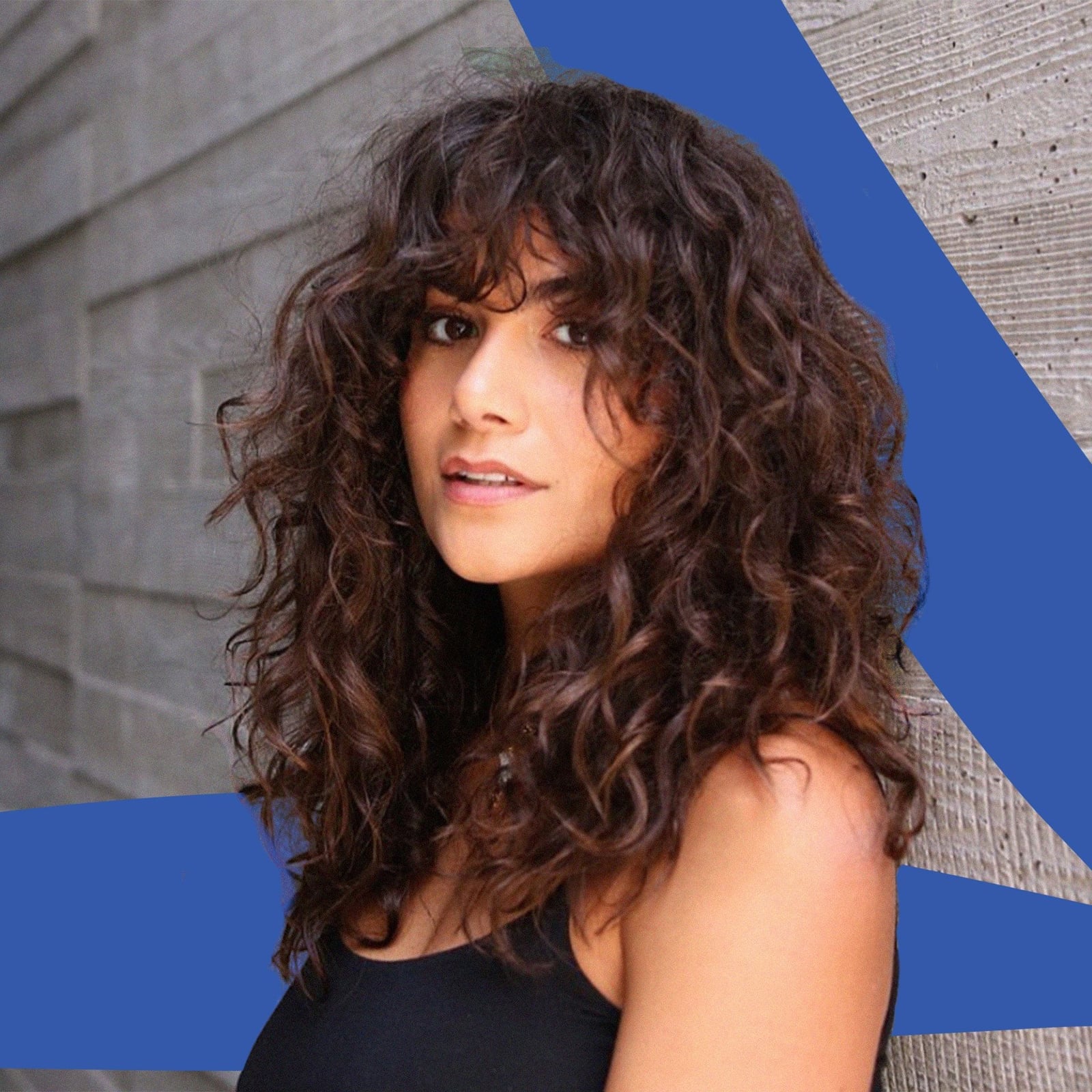 Collarbone Shag With Textured Layers — Simple Curly Bangs