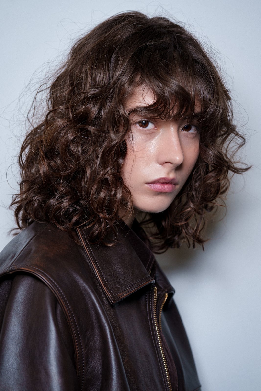 Ear Length Layered Curly Hair — Simple Curly Bangs