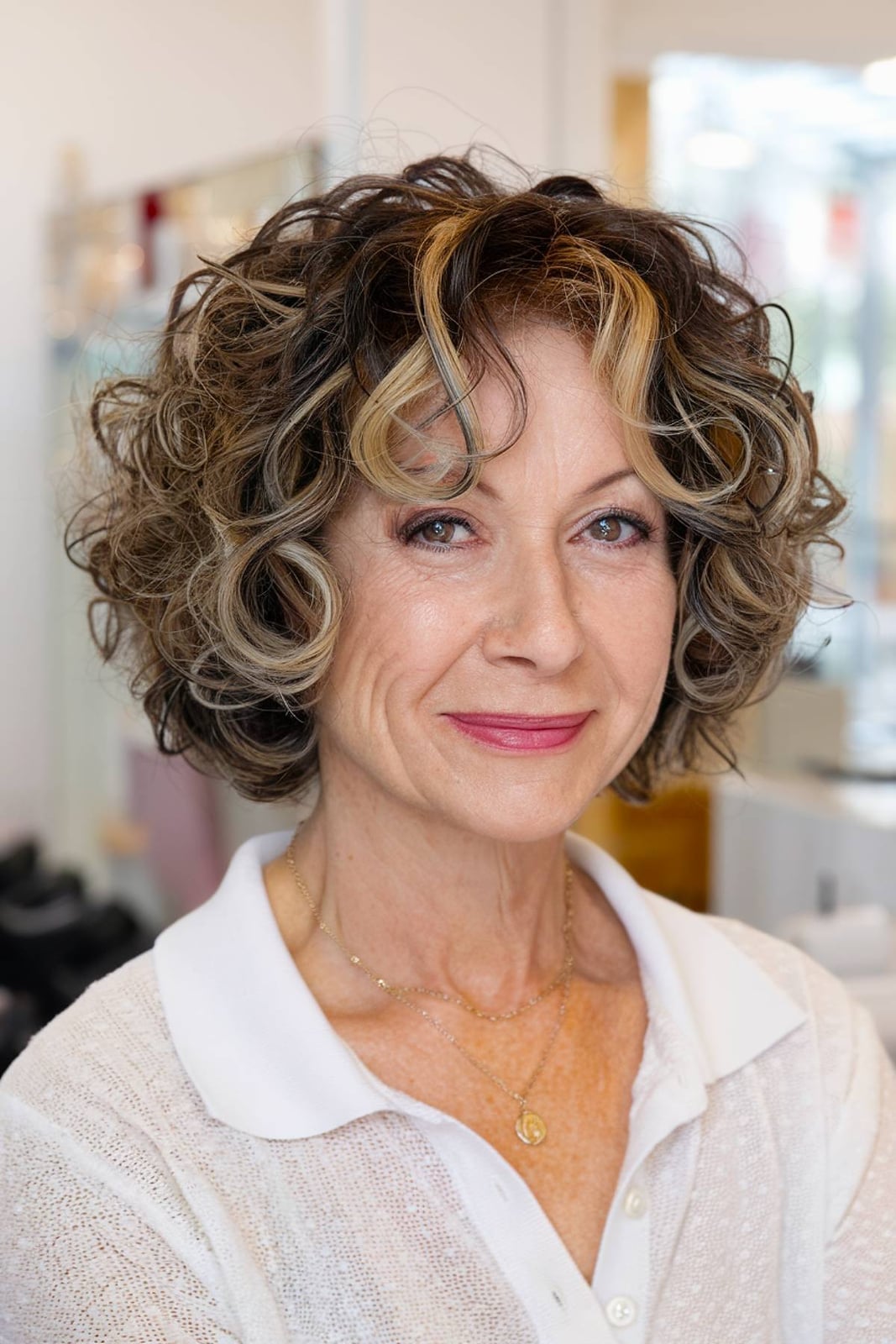 Collarbone Bob With Brown Base and Blonde Highlights — Simple Curly Bob Hairstyles