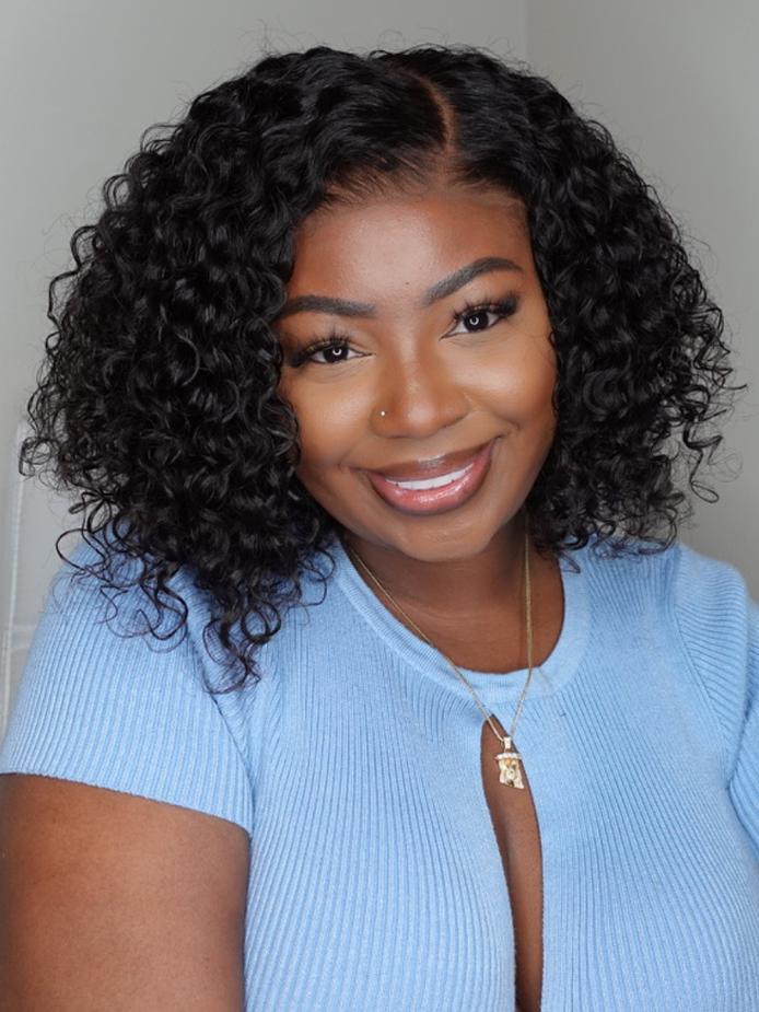 Chin Length Bob With Defined Curls — Simple Curly Hair Cuts