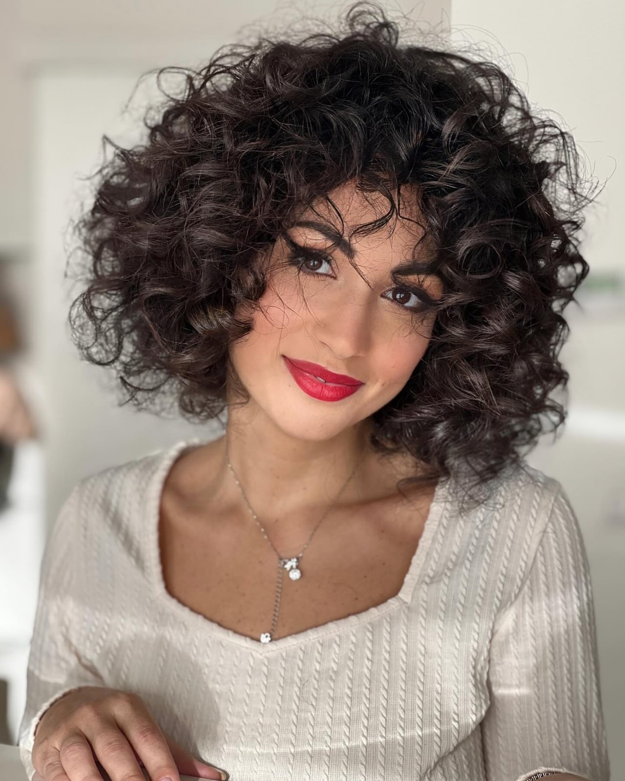 Shoulder Length Volume With Subtle Highlights Shoulder Length Volume With Subtle Highlights — Simple Curly Hair Haircuts