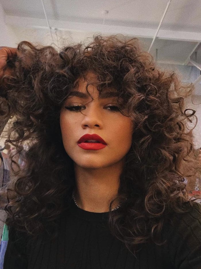 Mid-Back Long Shag With Face-Framing Layers and Loose Curls Mid-Back Long Shag With Face-Framing Layers and Loose Curls — Simple Curly Shag