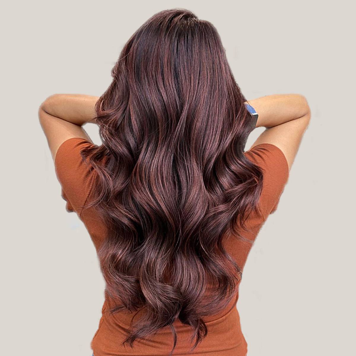 Mid-Back Dark Auburn With Side Bangs — Simple Dark Auburn Hair
