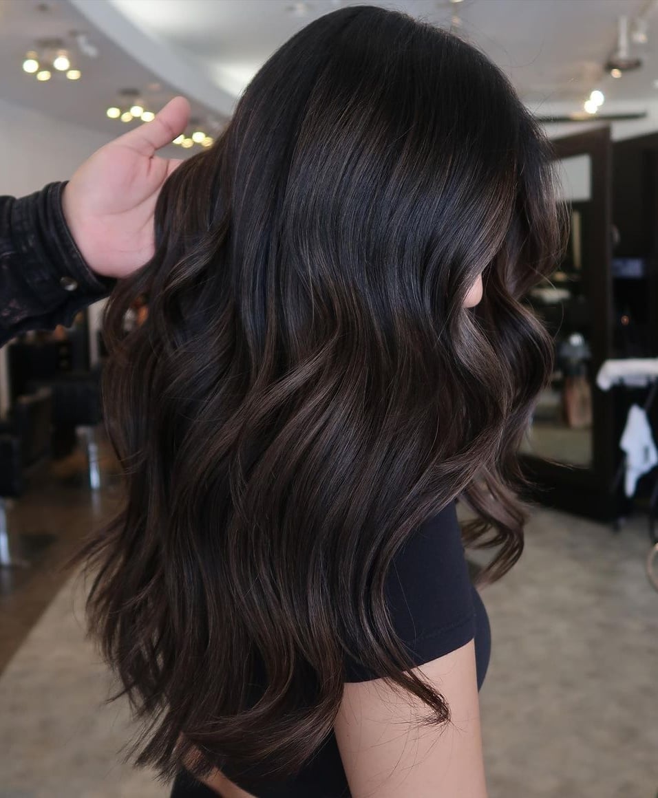 Dark Brown Base With Subtle Dark Blonde Highlights Dark Brown Base With Subtle Dark Blonde Highlights — Simple Dark Highlights