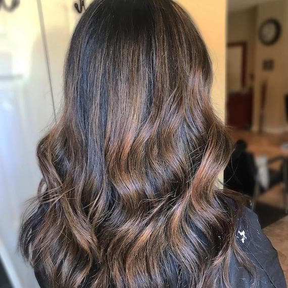 Mid-Back Dark Brown With Subtle Caramel Highlights Mid-Back Dark Brown With Subtle Caramel Highlights — Simple Dark Highlights
