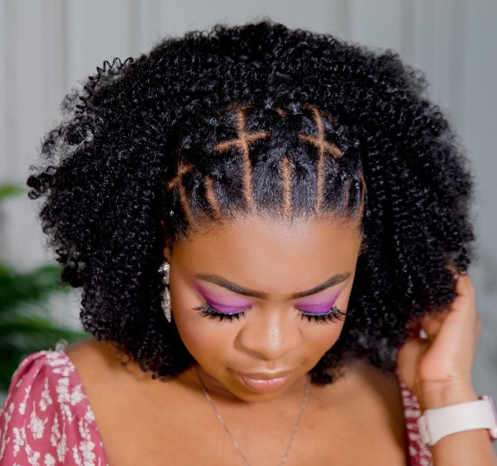 Thick Coily Black Hair With Geometric Braids Thick Coily Black Hair With Geometric Braids — Simple Different Hairstyles