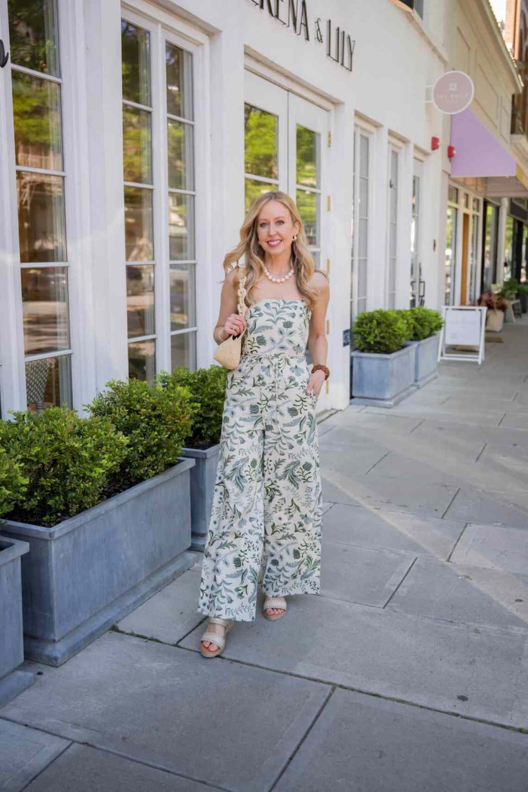 Floral Print Wide Leg Jumpsuit Floral Print Wide Leg Jumpsuit — Simple Dinner Outfits