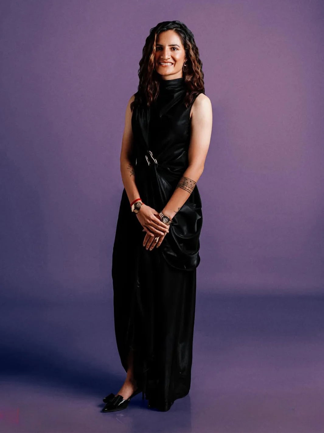 Black Satin Dress with Silver Buckle Belt Black Satin Dress with Silver Buckle Belt — Simple Dinner Outfits Night