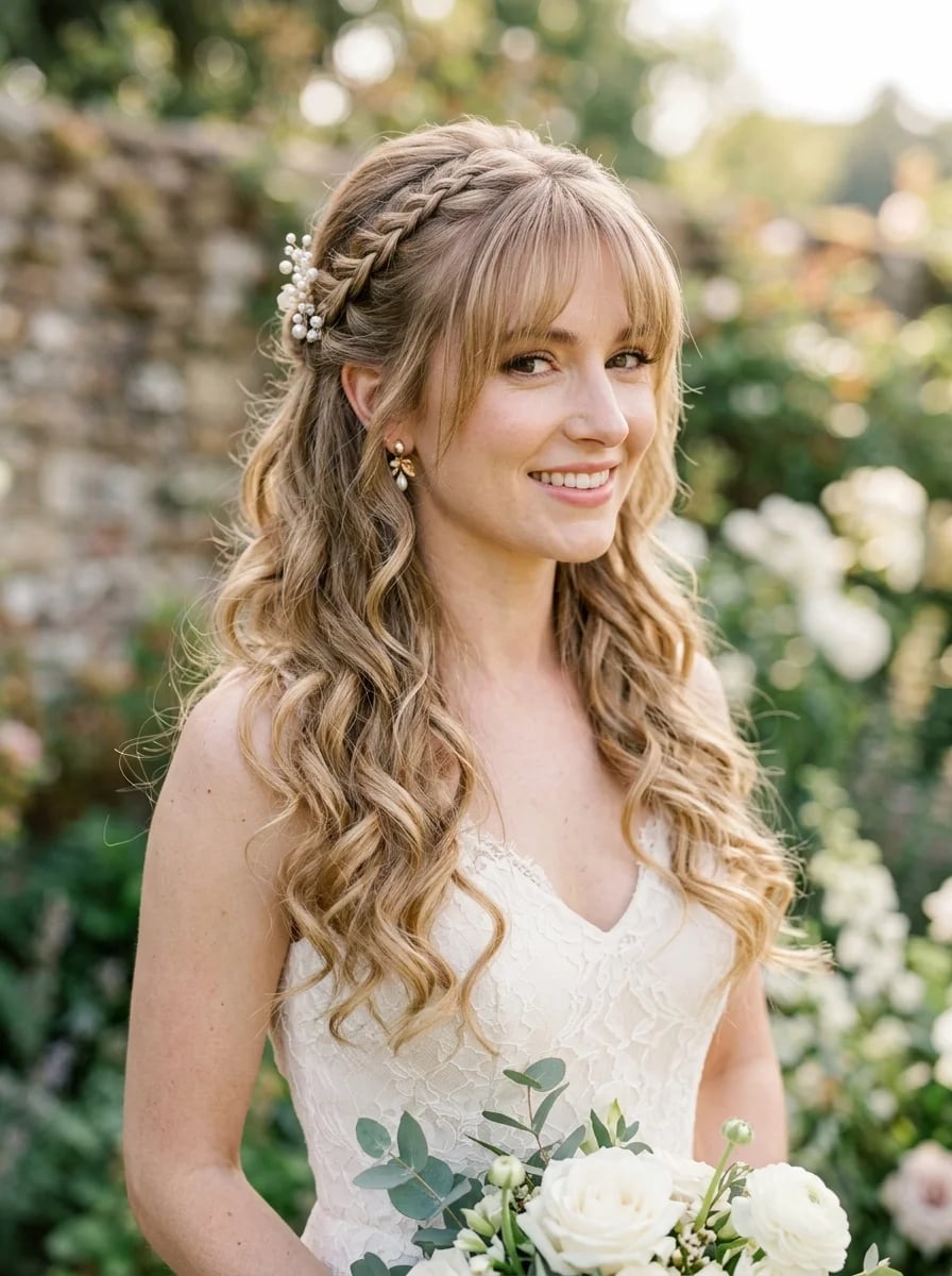 Ash Blonde Waves With Braid Accent Ash Blonde Waves With Braid Accent — Simple Dresses Hairstyles