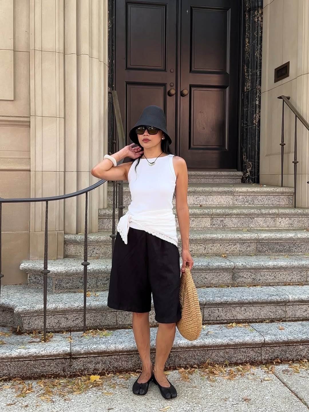 White Tank and Wrap with Black Shorts White Tank and Wrap with Black Shorts — Simple Everyday Outfits