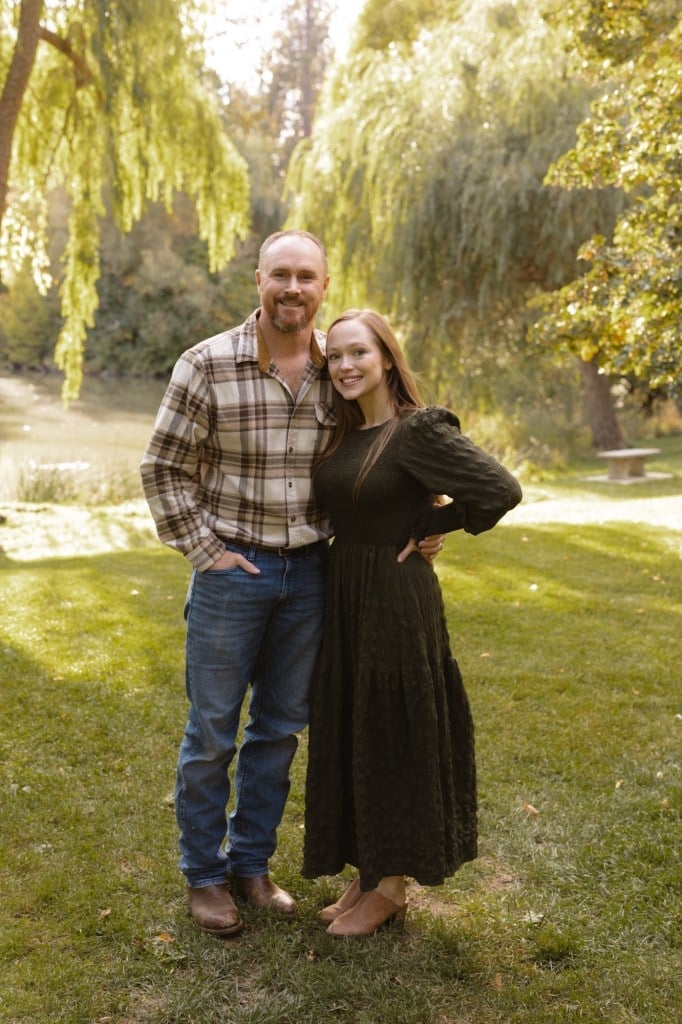 Textured Olive Dress Paired with Plaid for Fall Photos Textured Olive Dress Paired with Plaid for Fall Photos — Simple Family Photo Outfits