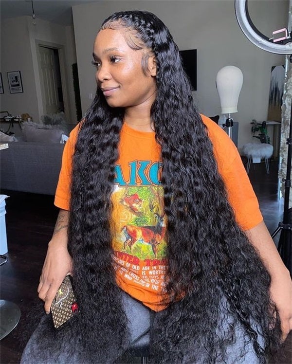 Deep Wave Mid-Back With Front Braids Deep Wave Mid-Back With Front Braids — Simple Frontal Hairstyles