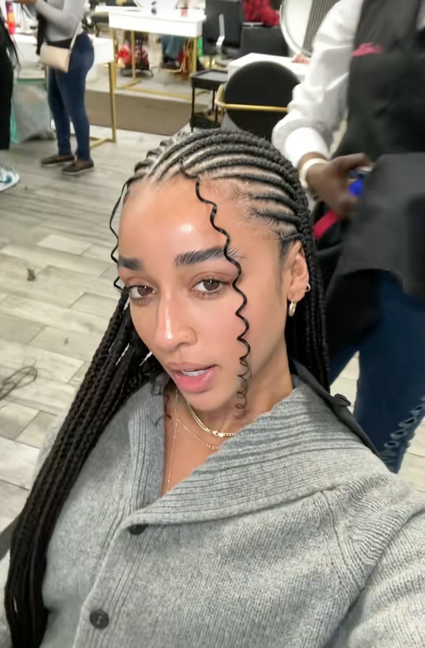 Mid-Back Fulani Braids With Curly Tendrils, Black — Simple Fulani Braids Hairstyles