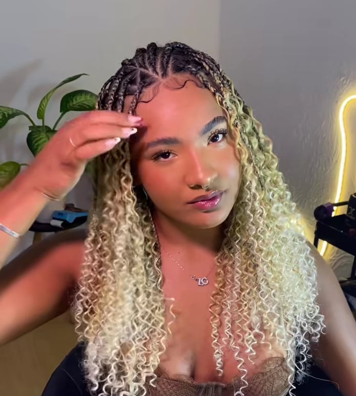Shoulder-Length Fulani Braids With Blonde Curls — Simple Fulani Braids Hairstyles
