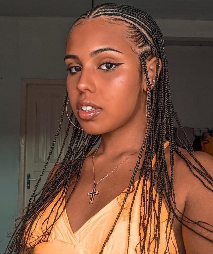 Thin Black Fulani Braids With Neat Cornrows — Simple Fulani Braids Natural Hair