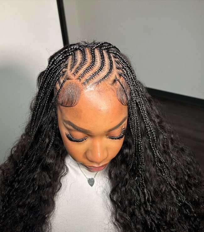 Mid-Back Fulani Braids With Wavy Tendrils — Simple Fulani Braids Natural Hair