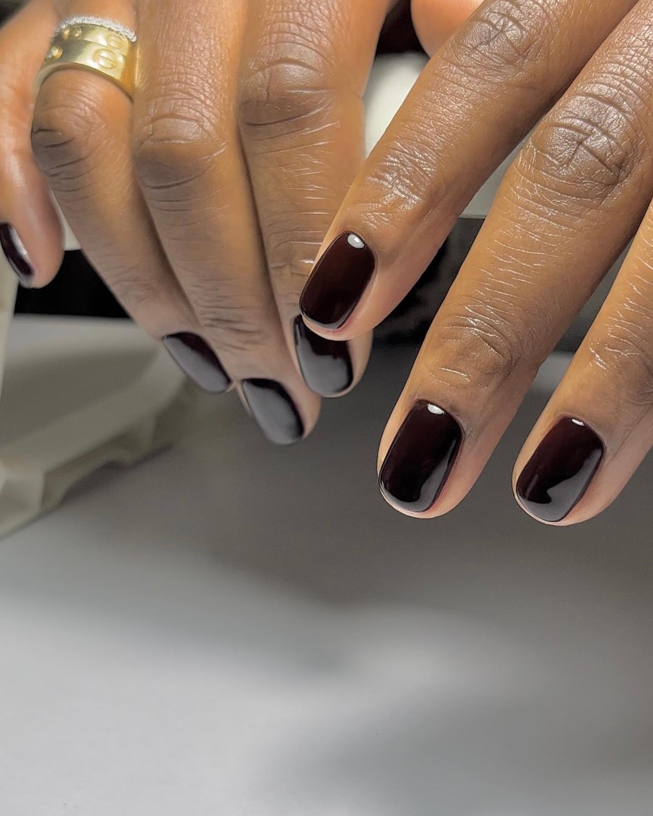 Dark Brown Short Square High Gloss Dark Brown Short Square High Gloss — Simple Gel Nails Colors