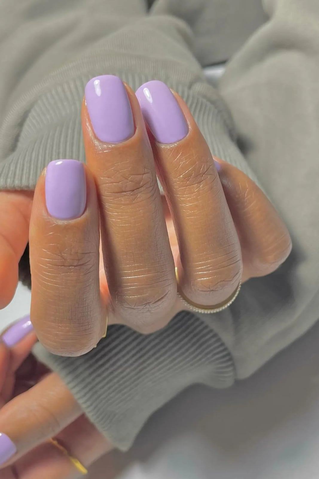 Lavender Short Square Glossy Nails Lavender Short Square Glossy Nails — Simple Gel Nails Colors