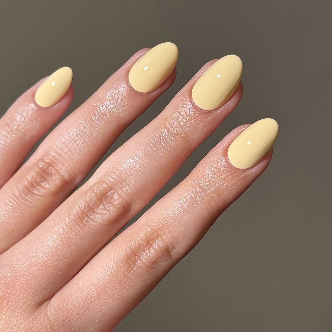 Opaque Pale Yellow Short Almond Nails Opaque Pale Yellow Short Almond Nails — Simple Gel Nails Colors