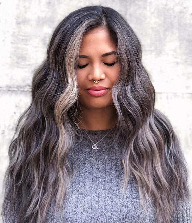 Mid-Back Dark Base With Silver Highlights — Simple Gray Blending