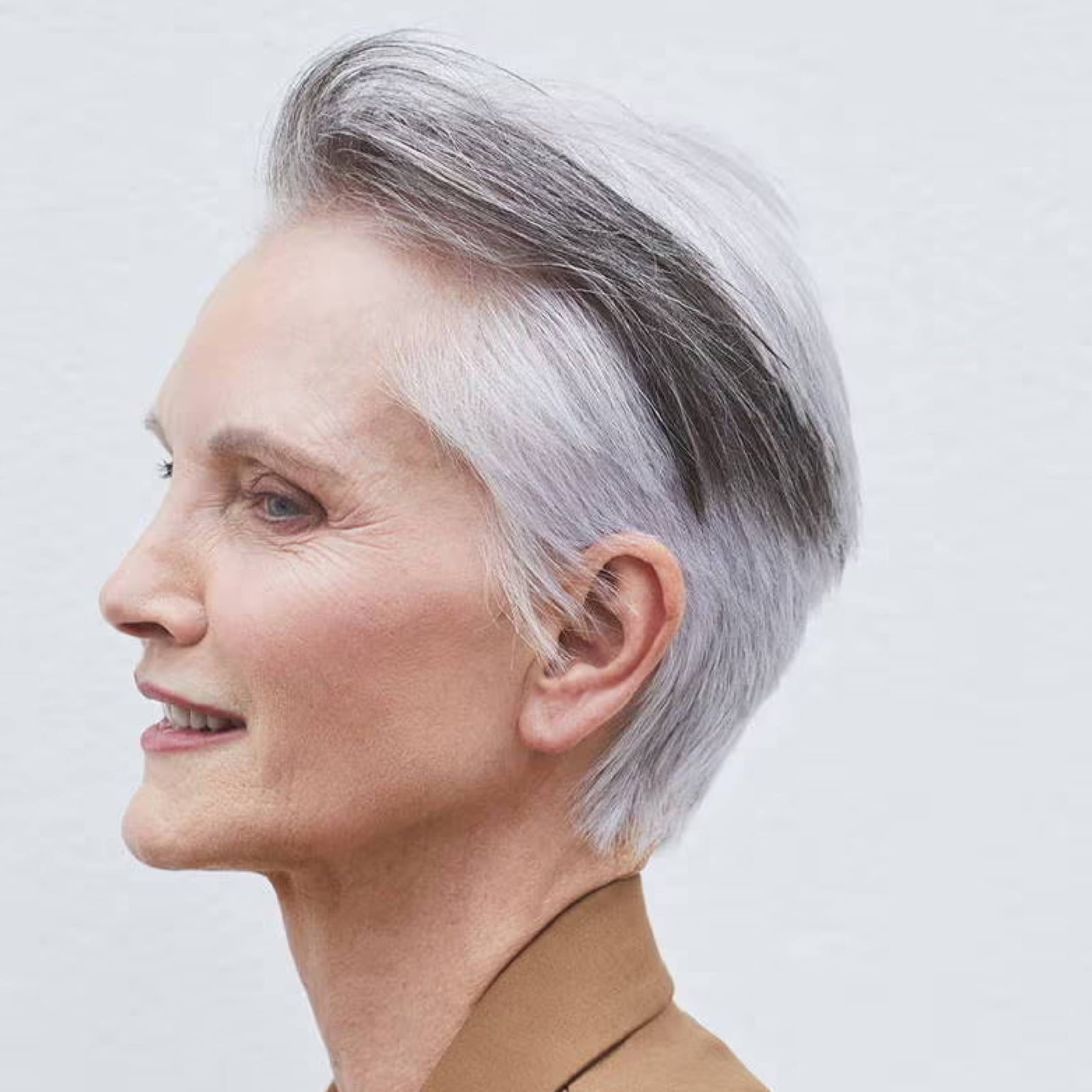 Mid-Back Straight Hair With Silver Sheen Mid-Back Straight Hair With Silver Sheen — Simple Gray Hair