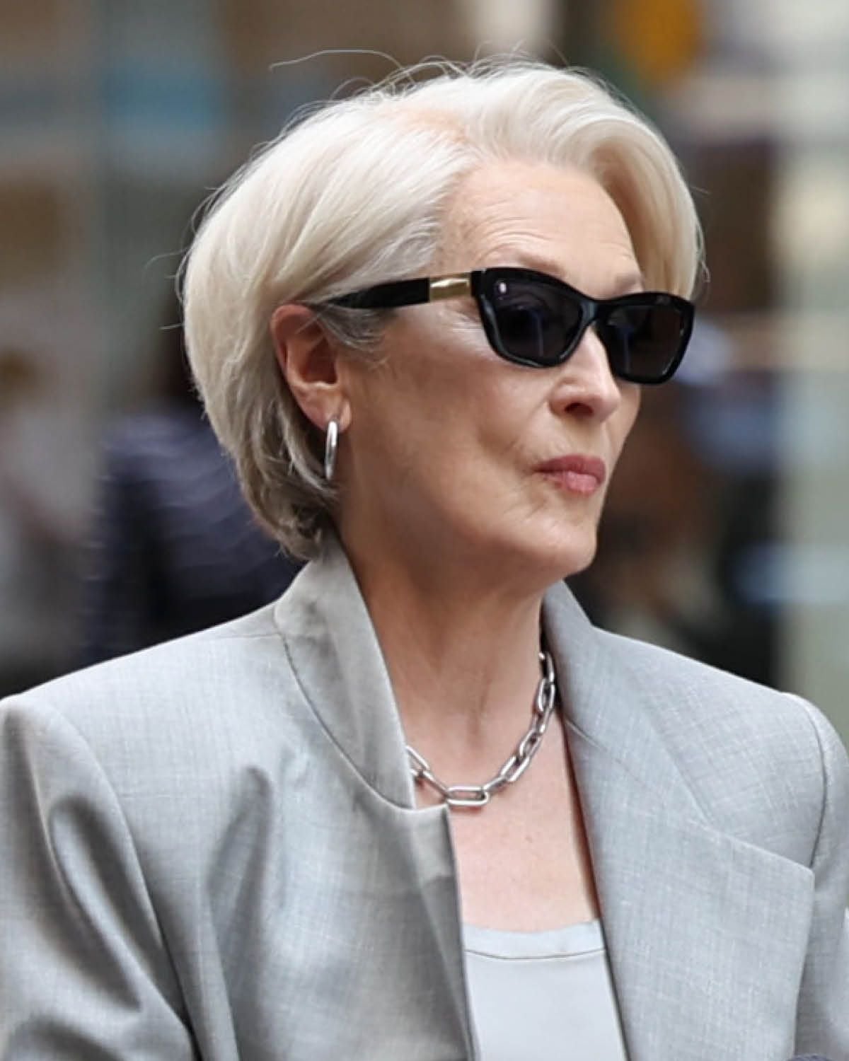 Sleek Chin-Length Bob Sleek Chin-Length Bob — Simple Gray Hair