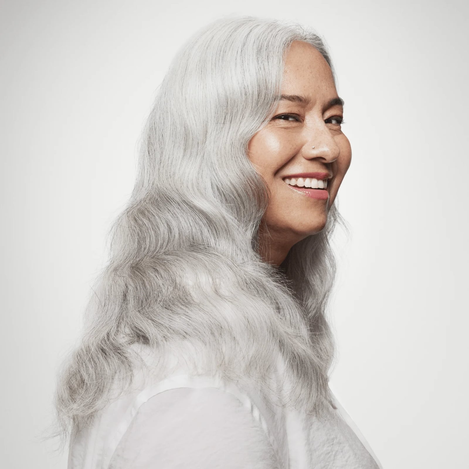 Long Wavy Gray Hair Air-Dried Long Wavy Gray Hair Air-Dried — Simple Gray Hair