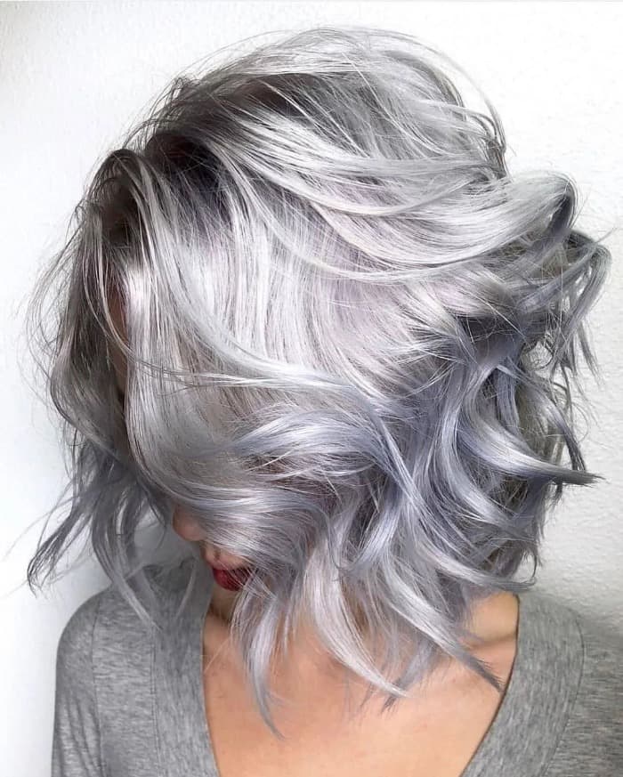 Sleek Bob With Short Blunt Bangs Sleek Bob With Short Blunt Bangs — Simple Gray Hair