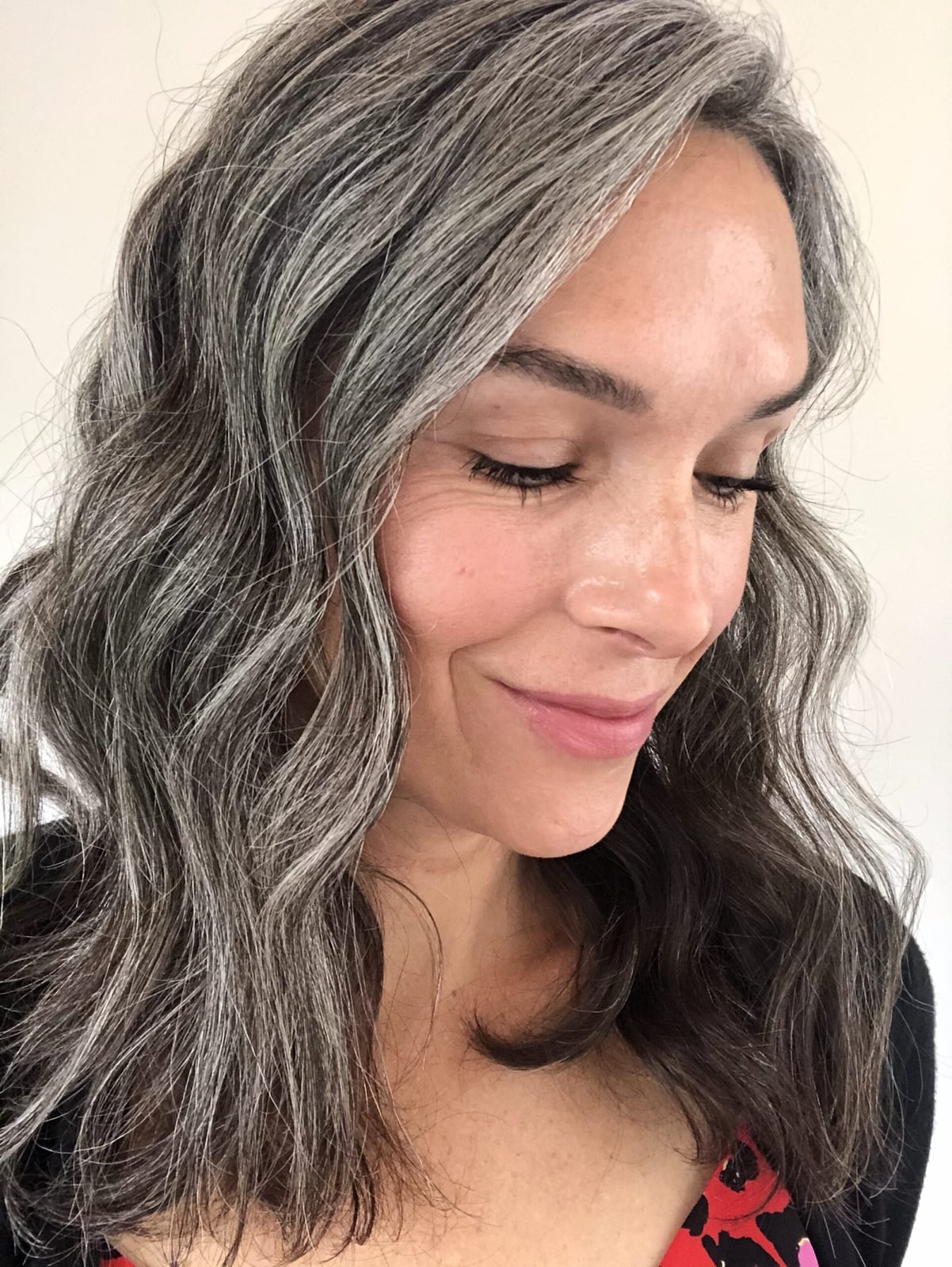 Collarbone Grey Highlights With Darker Strands — Simple Grey Highlights