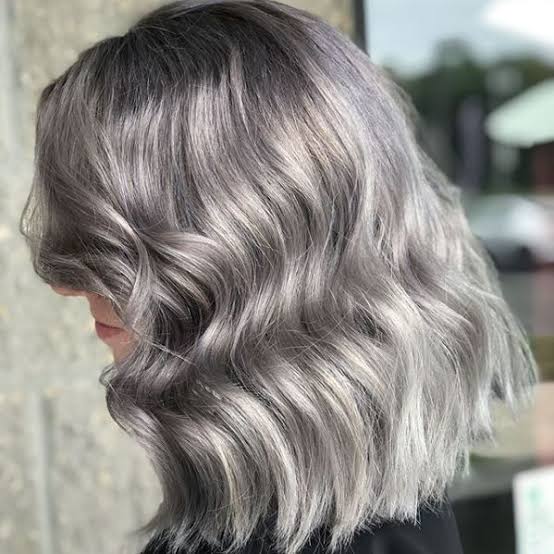Chin Length Bob With Ash Grey Base — Simple Grey Highlights