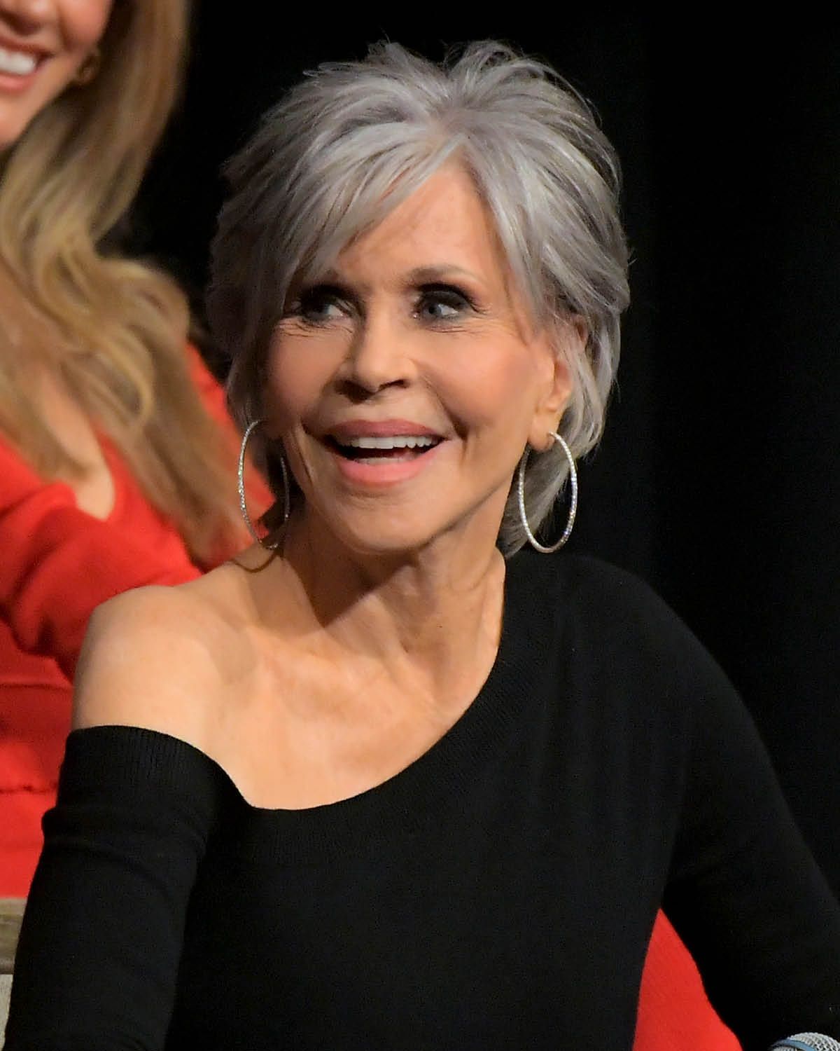 Short Layered Cut With Side-Swept Bangs — Simple Grey Highlights