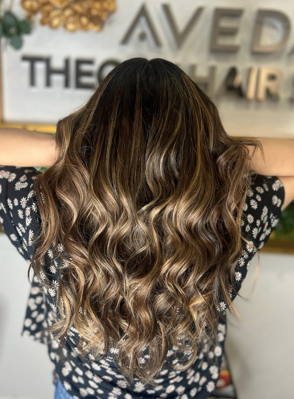 Mid-Back Dark Brown With Blonde Caramel Balayage, Showcasing Soft Mid-Back Dark Brown With Blonde Caramel Balayage, Showcasing Soft — Simple Hair Color Chart