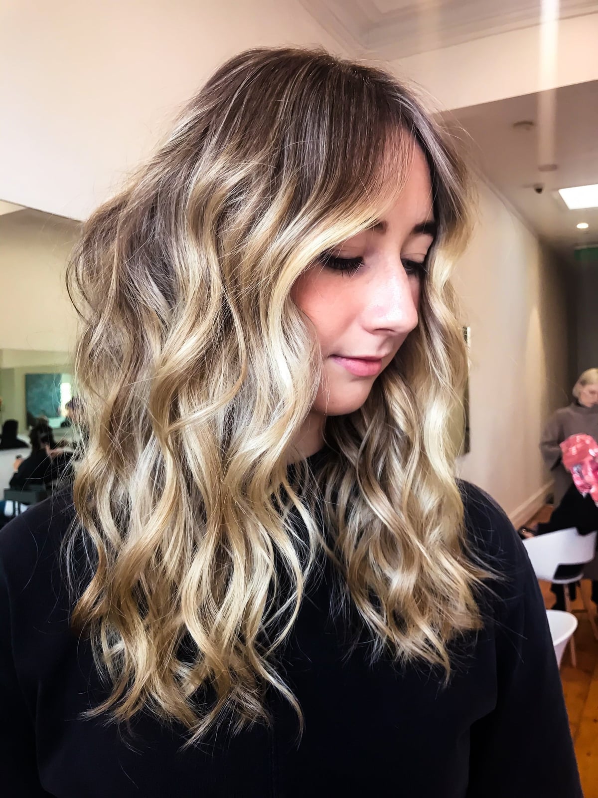 Shoulder Length Dark Blonde With Bright Blonde Balayage Shoulder Length Dark Blonde With Bright Blonde Balayage — Simple Hair Color Chart