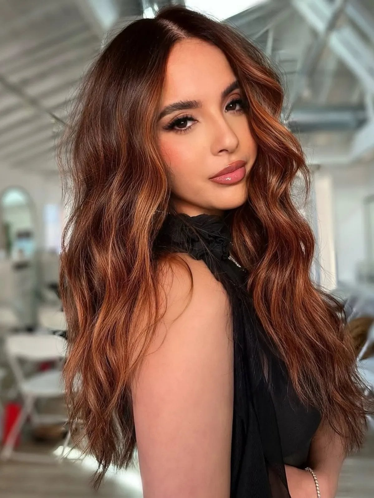 Mid-Back Medium Brown With Copper Caramel Balayage Mid-Back Medium Brown With Copper Caramel Balayage — Simple Hair Color Chart