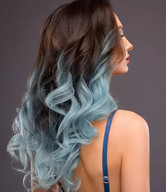 Mid-Back Dark Brown To Light Blue Ombré Mid-Back Dark Brown To Light Blue Ombré — Simple Hair Color Chart