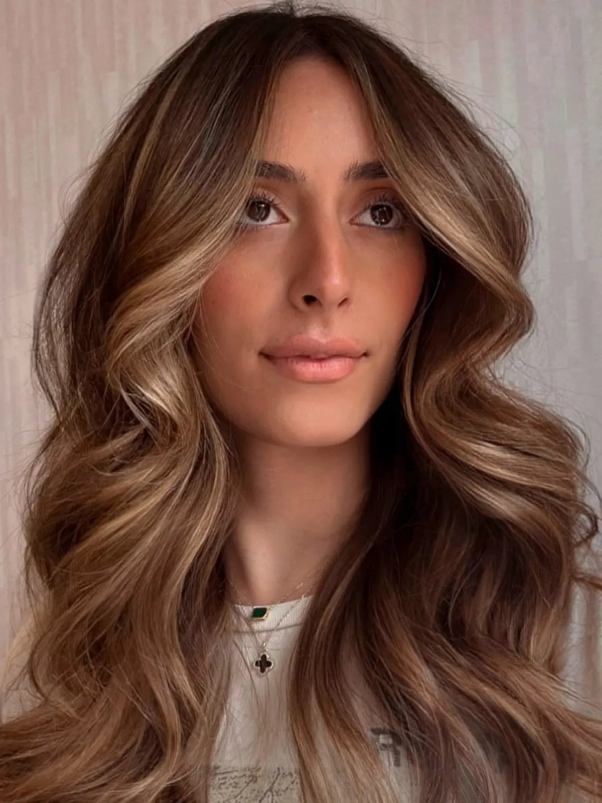 Mid-Back Light Brown With Face-Framing Layers — Simple Hair Color for Pale Skin