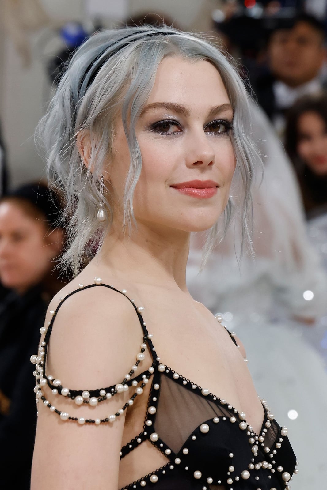 Shoulder Length Silver With Curtain Bangs — Simple Hair Color Ideas